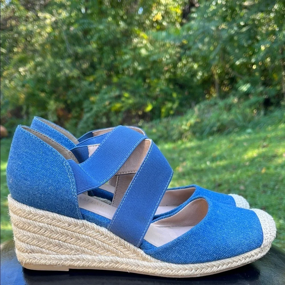 DREAM PAIRS Close Toe Espadrilles Platform Slip on Elastic Criss Cross Straps